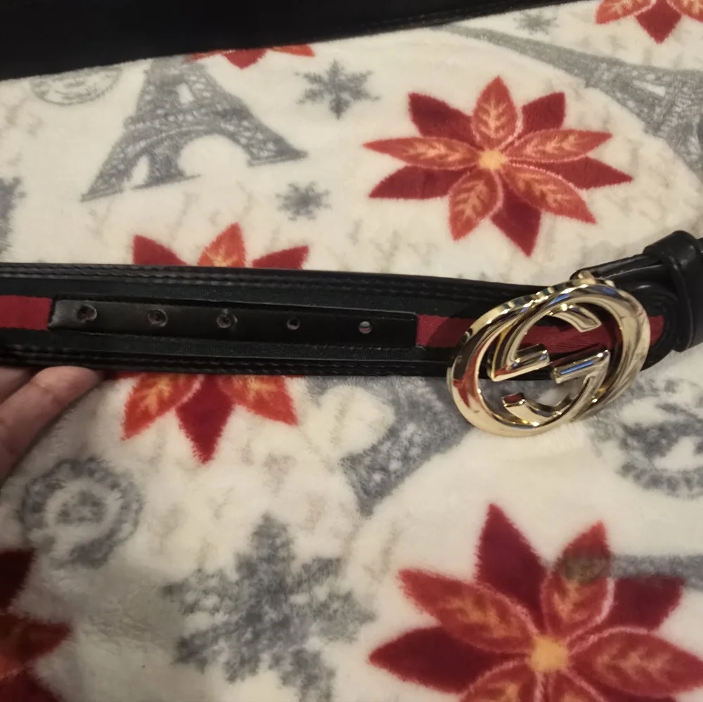 Gucci Black and Red Men's Belt